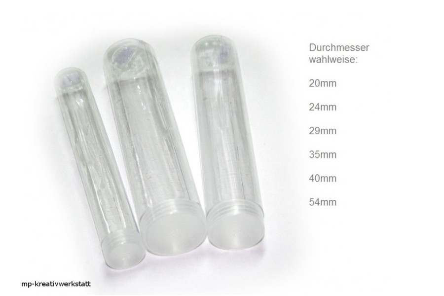 1 Stk Knopfröhre Kunststoff transparent - Größenwahl